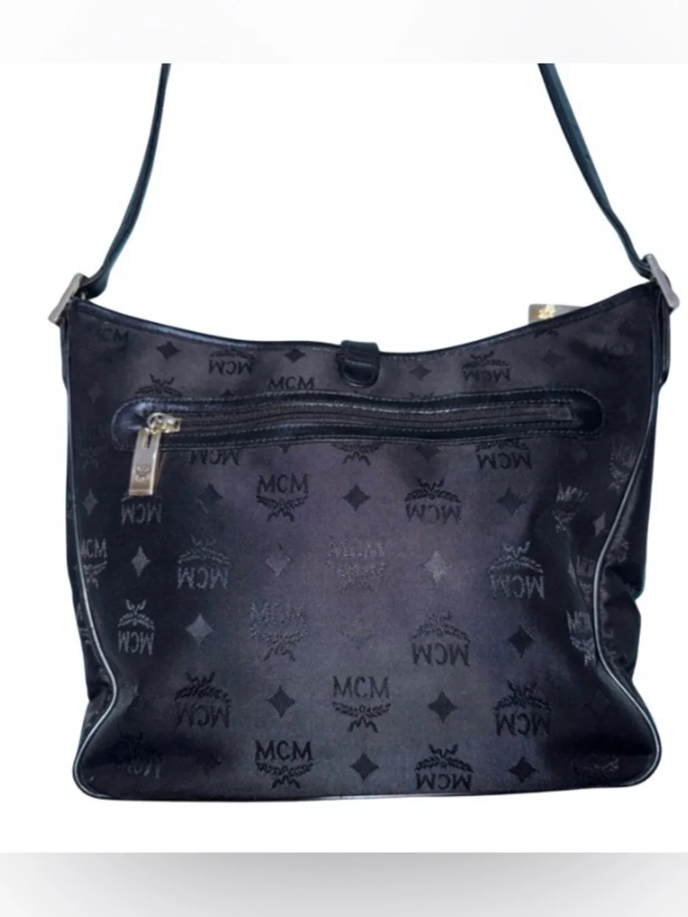 MCM shoulder hobo in black monogram jacquard bag - Picture 2 of 11